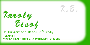 karoly bisof business card